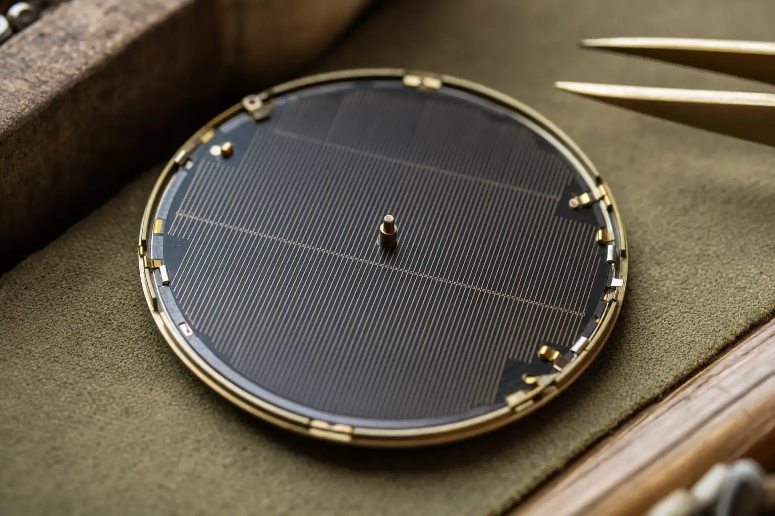 A célula fica sob um mostrador normal. Foi isso que resolveu o problema dos solares antigos.