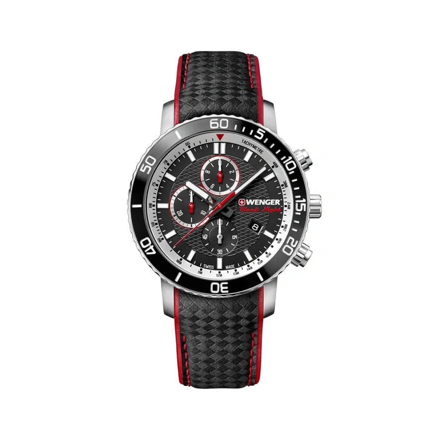 Relógio Masculino Wenger RoadSter Black Night Chrono Preto e Vermelho